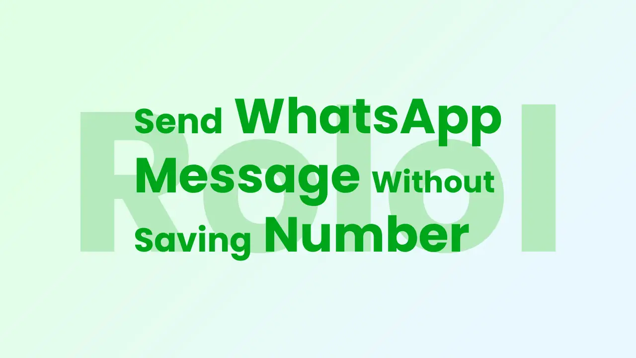 send whatsapp message without saving number