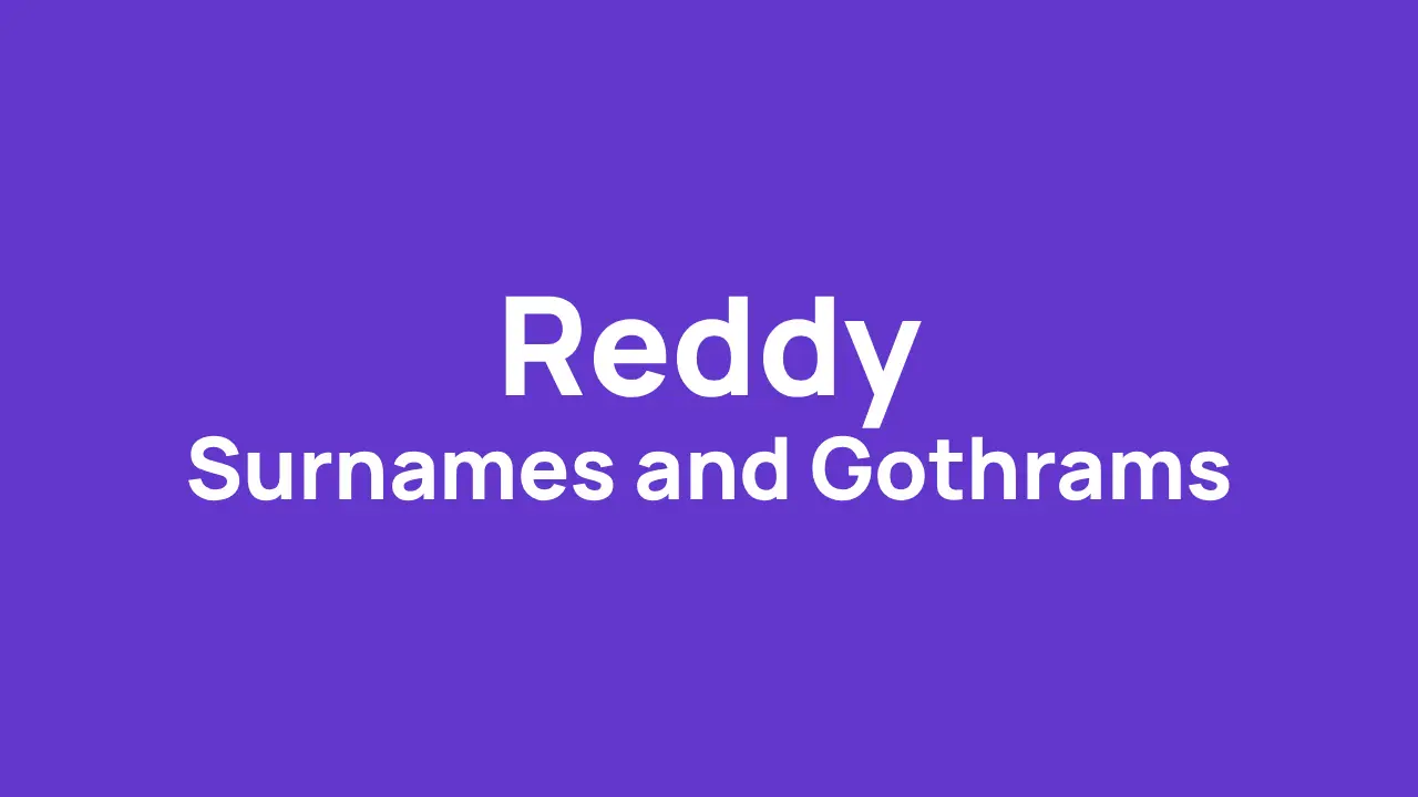 reddy surnames and gothrams